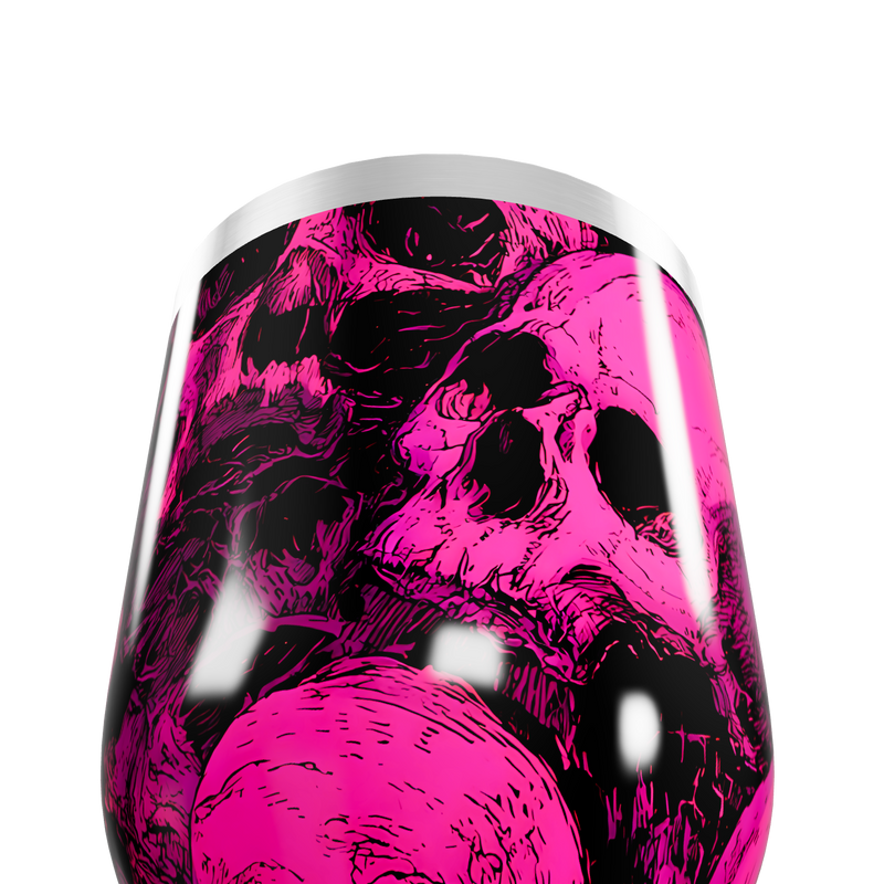 Copo Térmico Slim - Caveiras Rosa Aço Inox