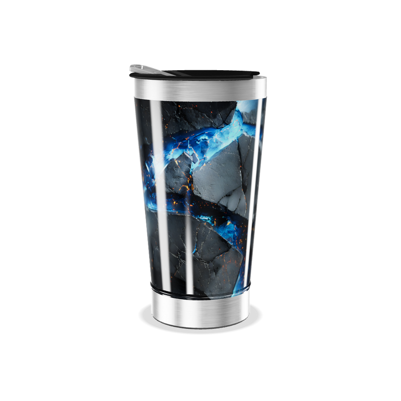 Copo Térmico - Estampa Geométrica Azul