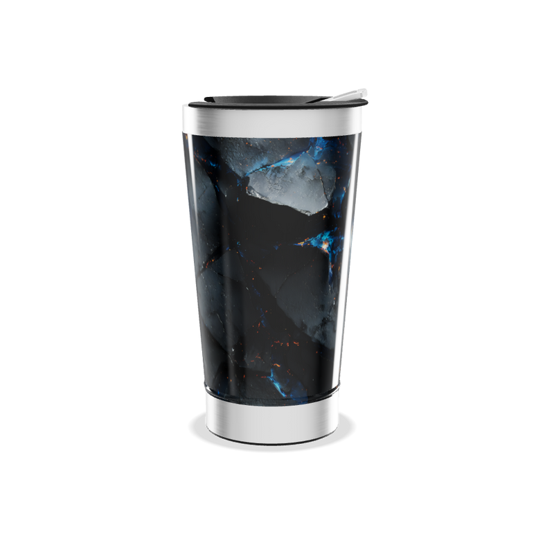 Copo Térmico - Estampa Geométrica Azul