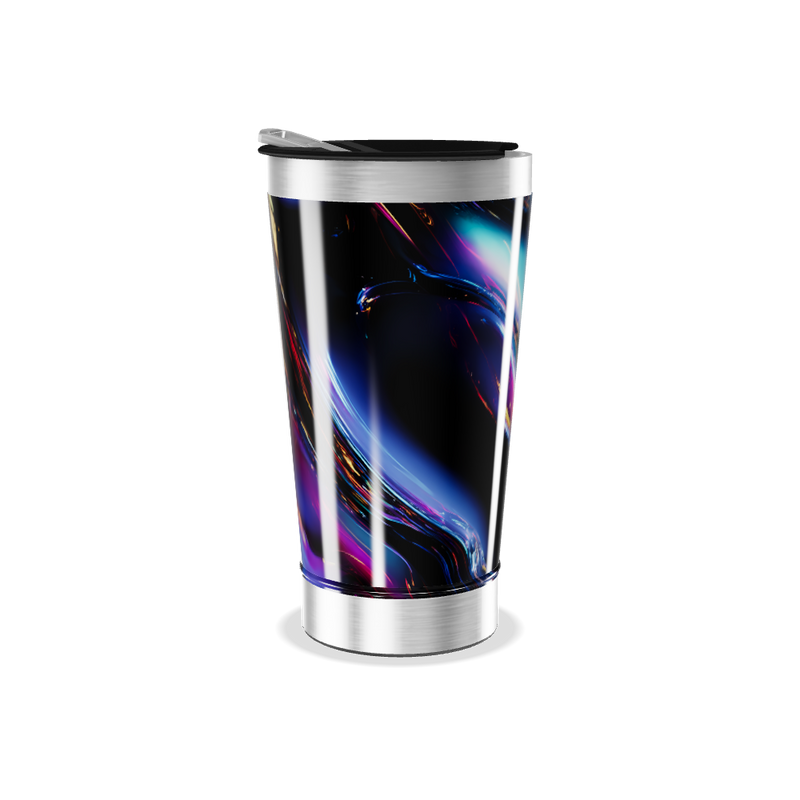 Copo Térmico - Preto com Design Colorido