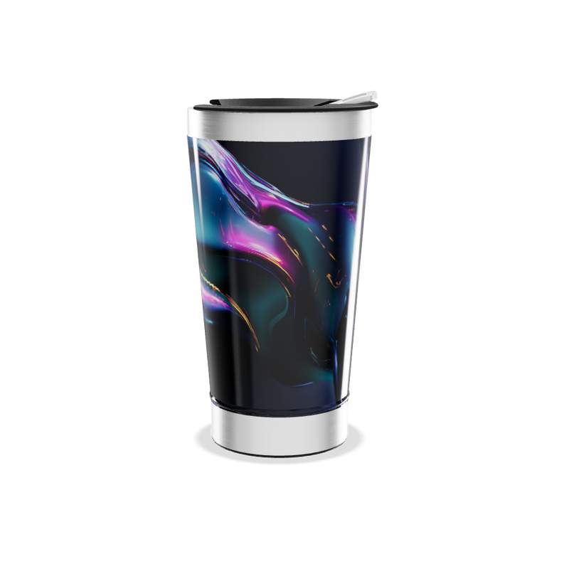 Copo Térmico - Preto com Design Colorido