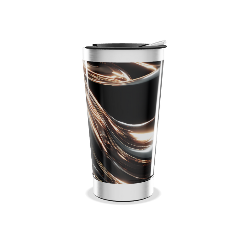Copo Térmico - Preto com efeito mármore
