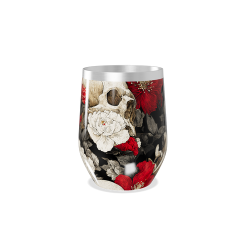 Copo Térmico Slim - Floral Caveira Inox