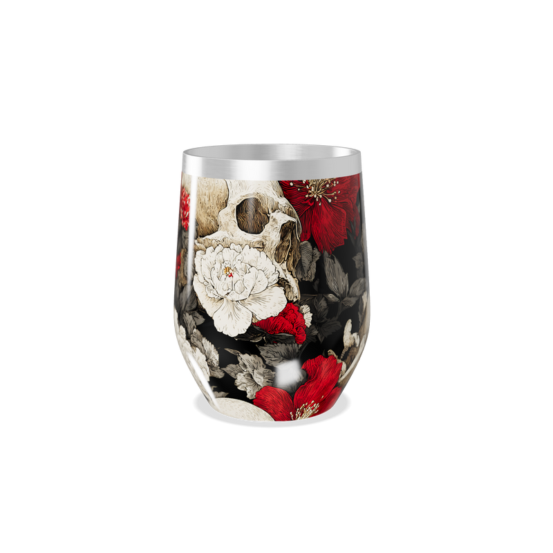Copo Térmico Slim - Floral Caveira Inox