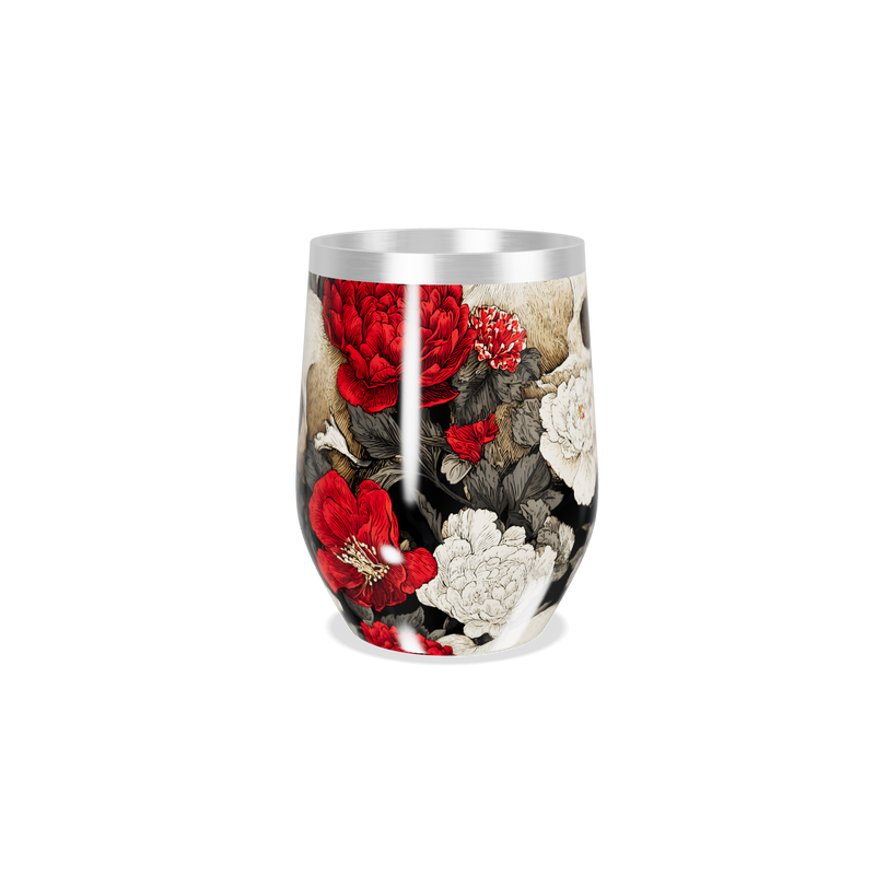 Copo Térmico Slim - Floral Caveira Inox