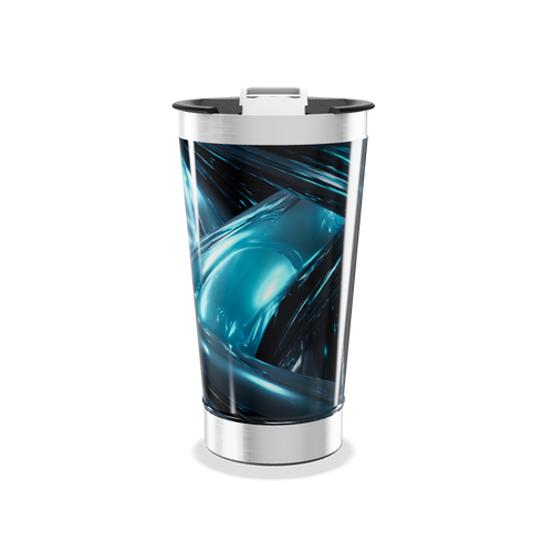 Copo Térmico - Estampa Azul Abstrata