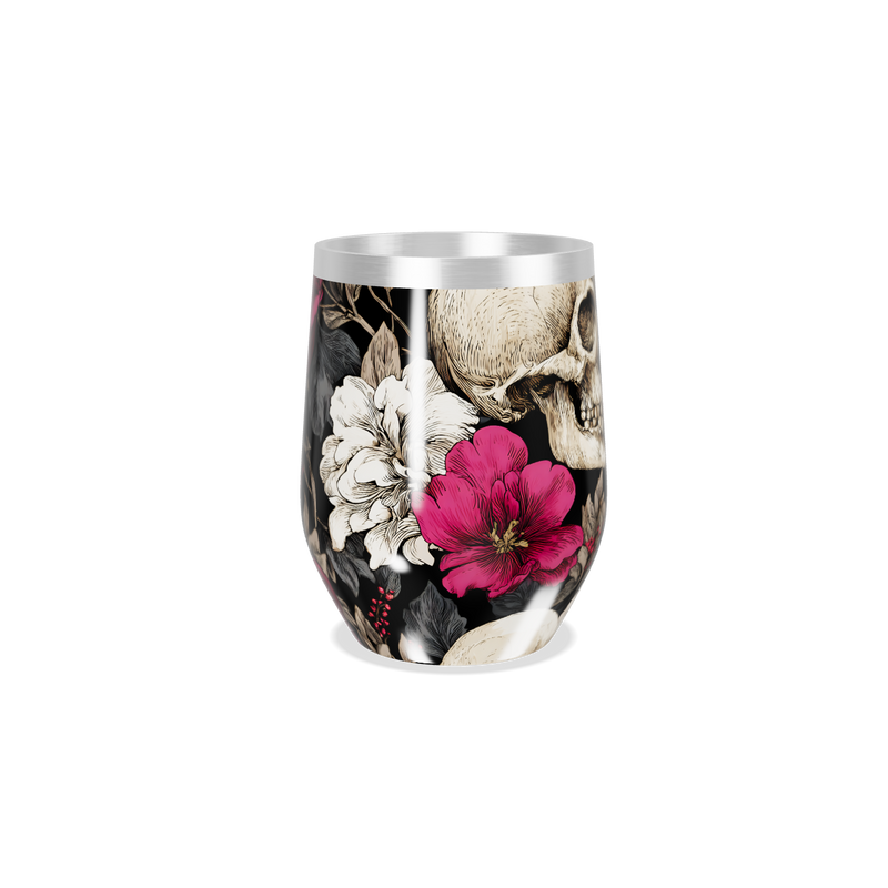 Copo Térmico Slim - Caveira Floral Colorido