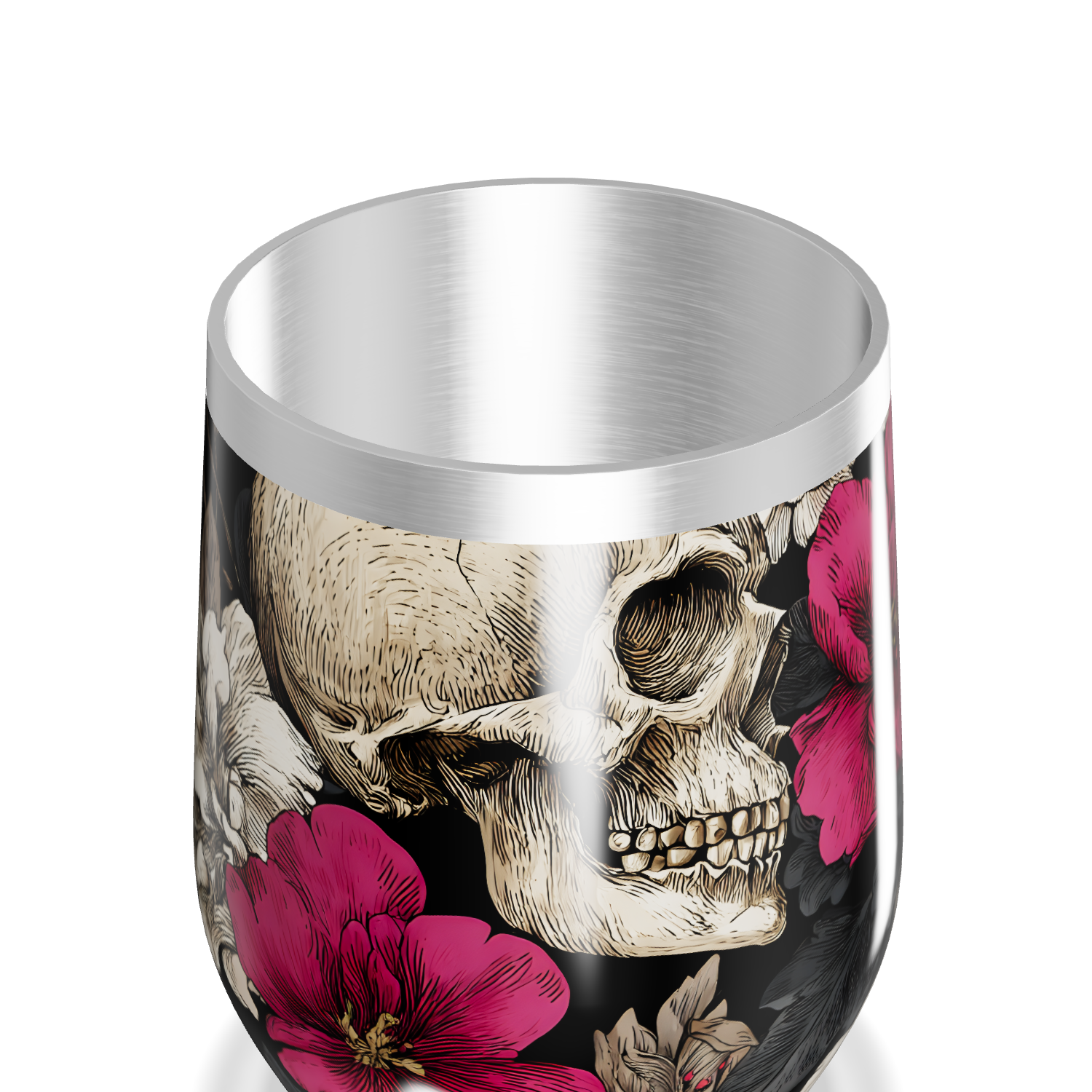 Copo Térmico Slim - Caveira Floral Colorido