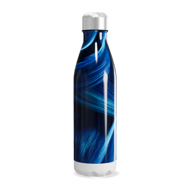 Garrafa Inox - Azul com Estampa Abstrata