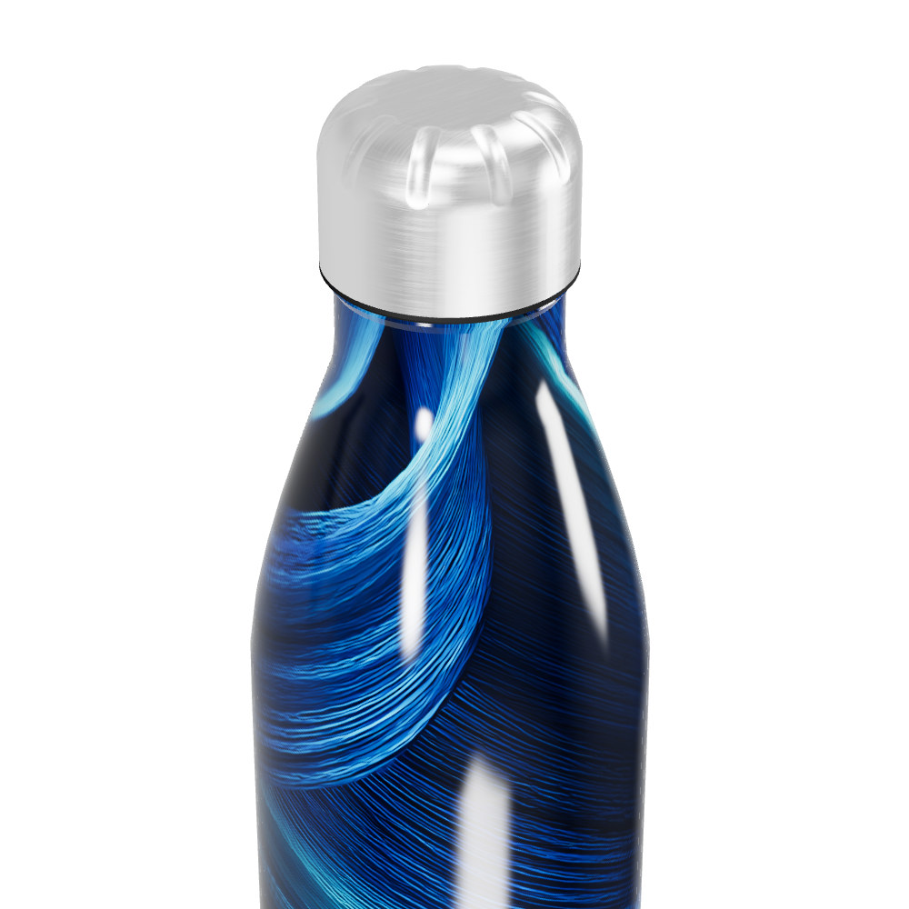 Garrafa Inox - Azul com Estampa Abstrata