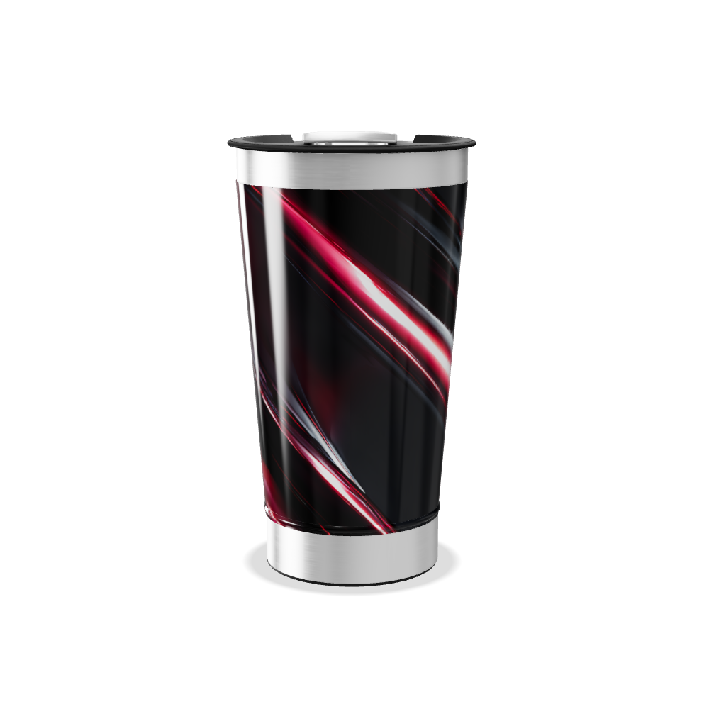 Copo Térmico - Design Abstrato Preto e Vermelho