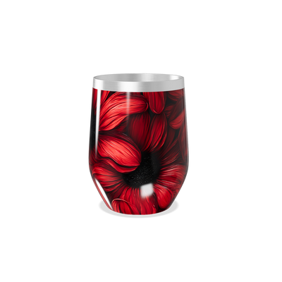 Copo Térmico Slim - Flores Vermelhas Inox