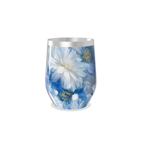 Copo Térmico Slim - Floral Azul Inox