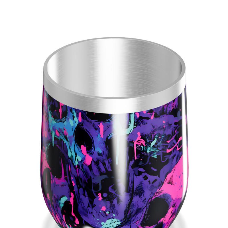 Copo Térmico Slim - Estampa Caveira Neon