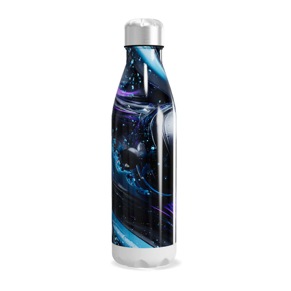 Garrafa Inox - Design Abstrato Azul