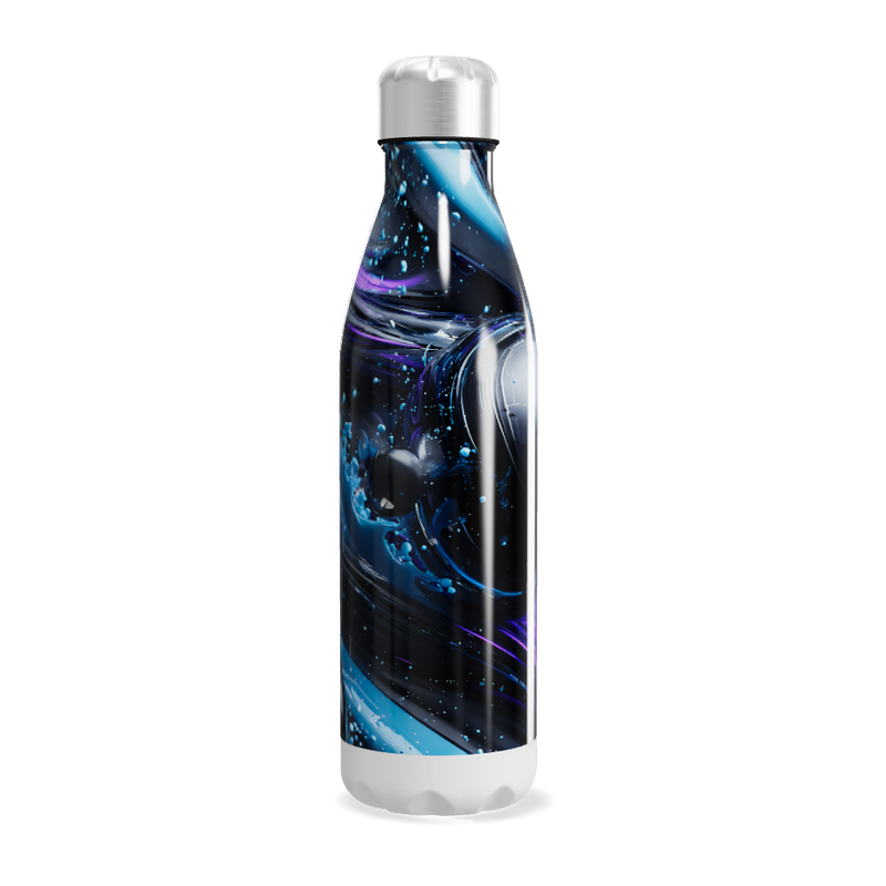 Garrafa Inox - Design Abstrato Azul