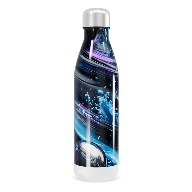 Garrafa Inox - Design Abstrato Azul