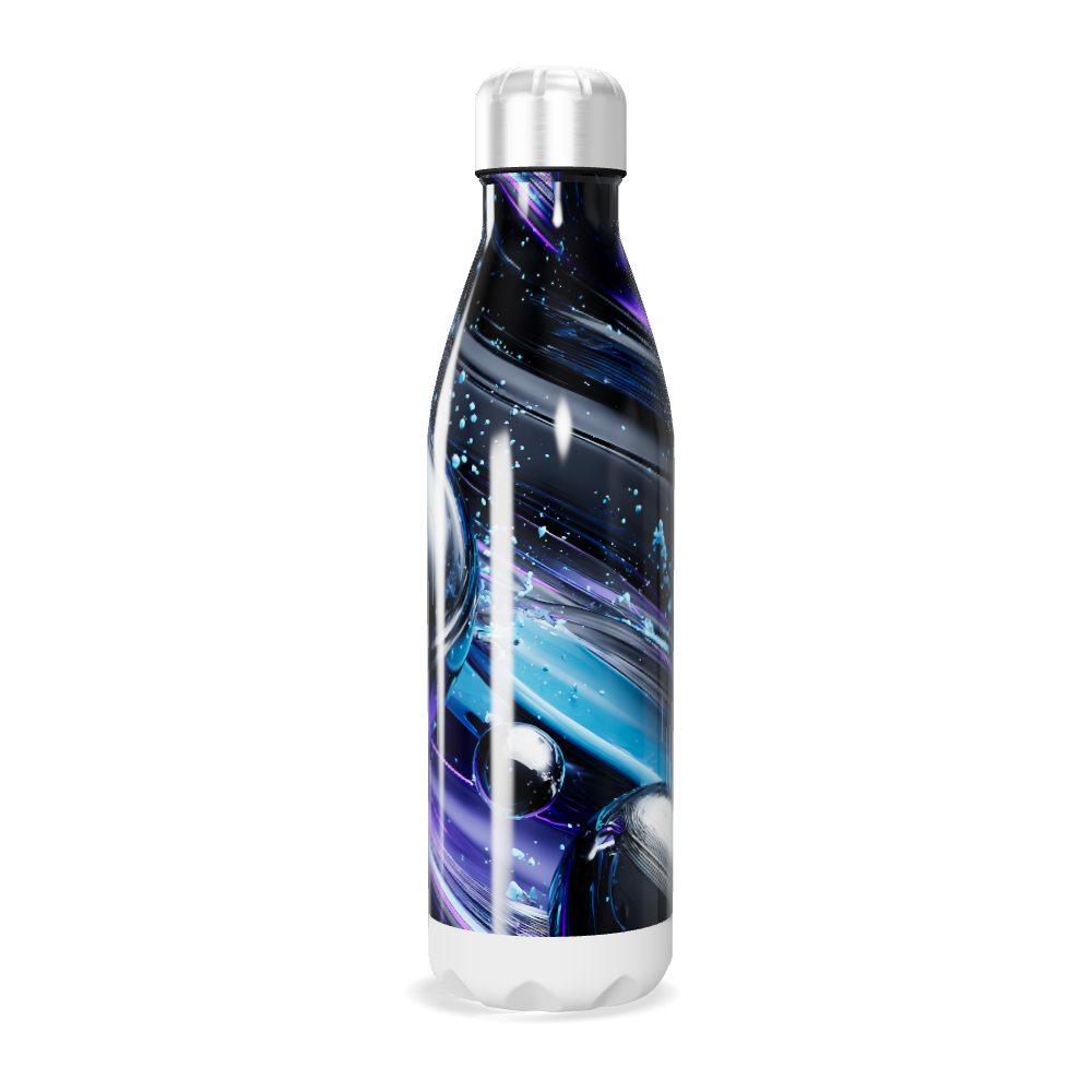 Garrafa Inox - Design Abstrato Azul
