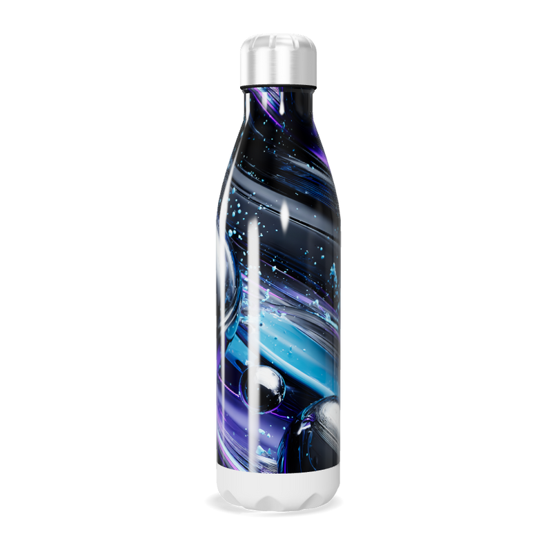 Garrafa Inox - Design Abstrato Azul