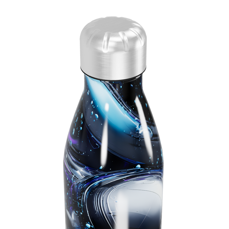 Garrafa Inox - Design Abstrato Azul