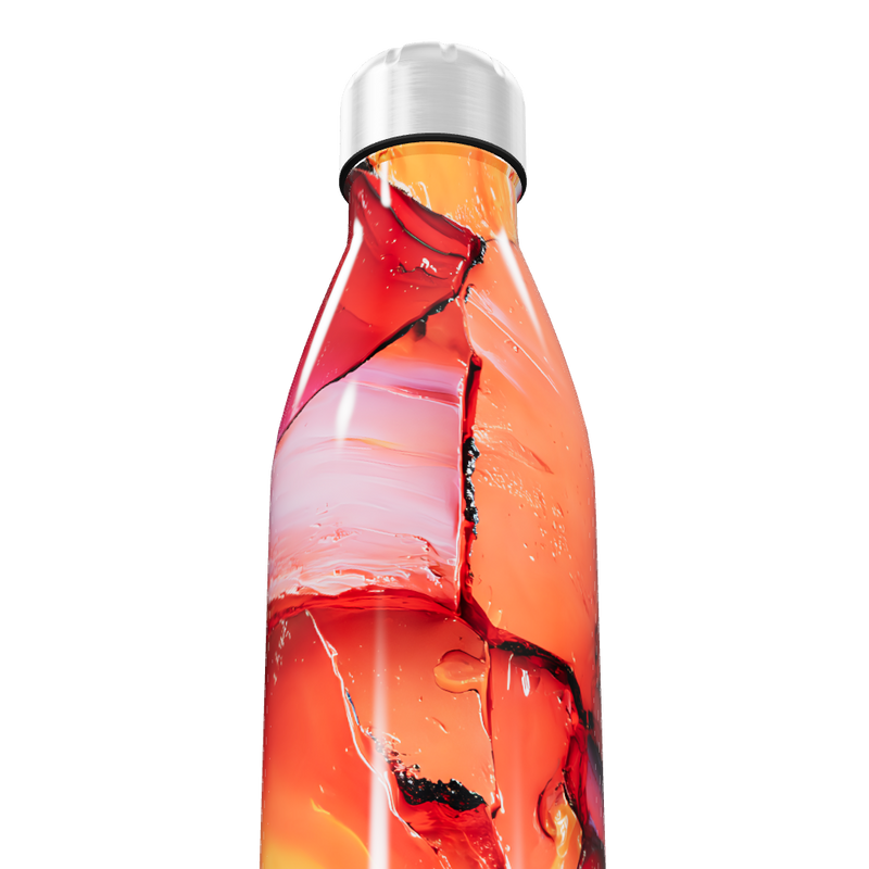 Garrafa Inox - Estampa Abstrata Colorida