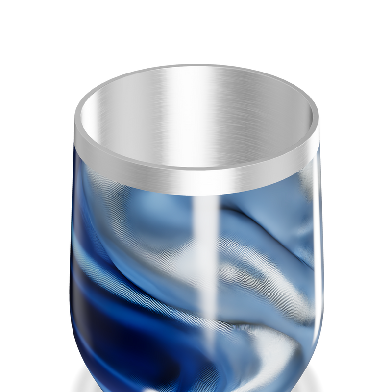 Copo Térmico Slim - Azul Marmorizado Inox