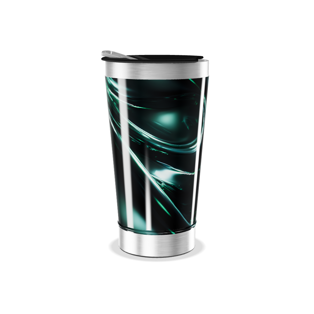 Copo Térmico - Preto com Design Espiral