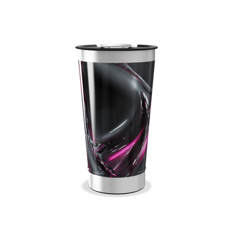 Copo Térmico - Preto e Rosa Abstrato