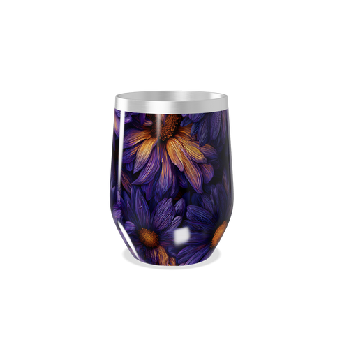 Copo Térmico Slim - Flores Roxas Aço Inox