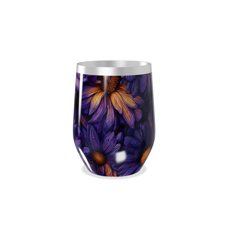 Copo Térmico Slim - Flores Roxas Aço Inox