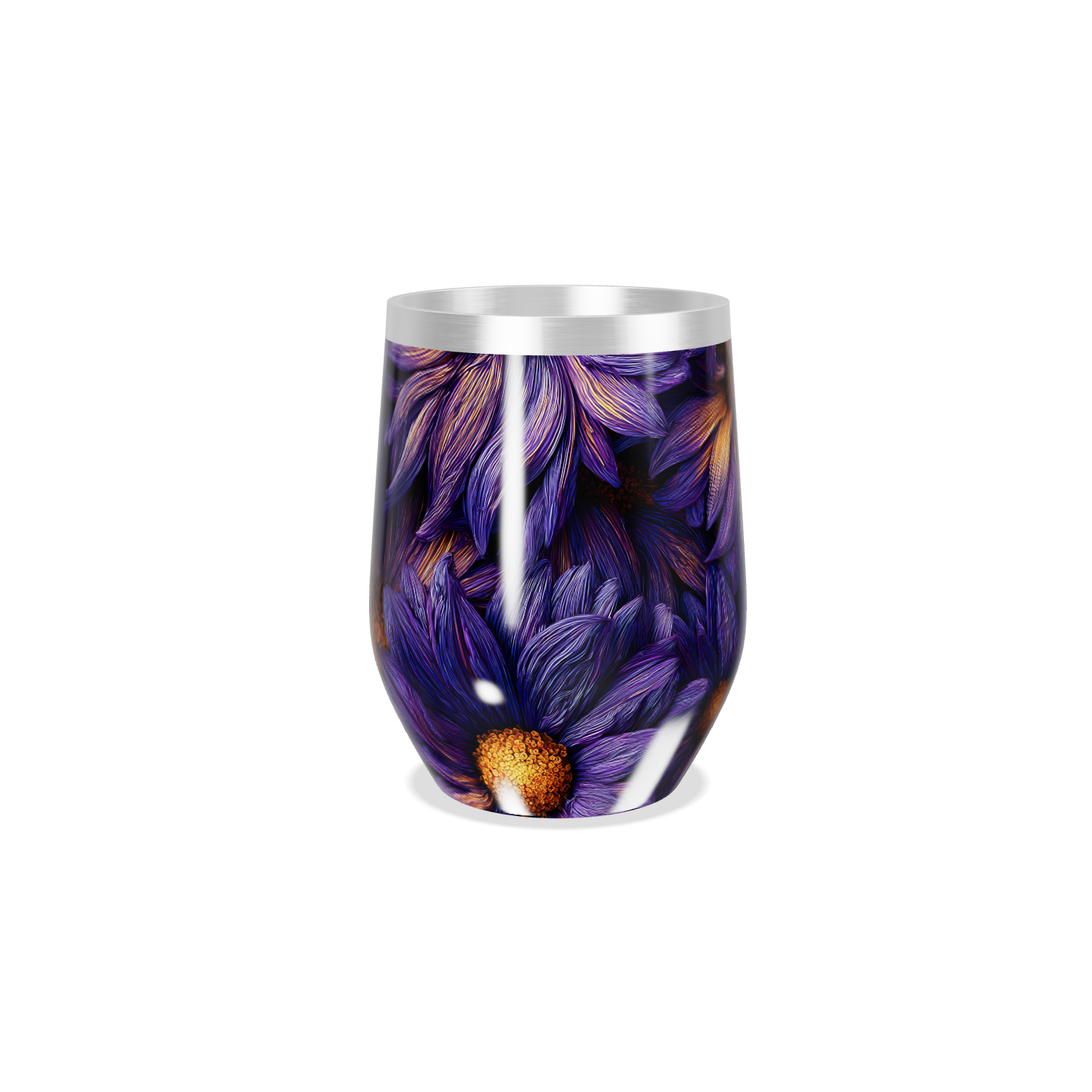 Copo Térmico Slim - Flores Roxas Aço Inox