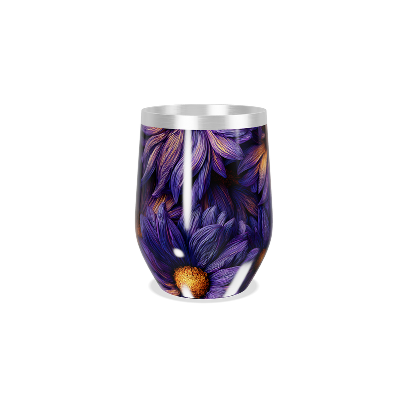 Copo Térmico Slim - Flores Roxas Aço Inox