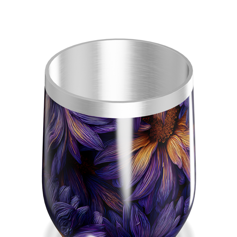 Copo Térmico Slim - Flores Roxas Aço Inox