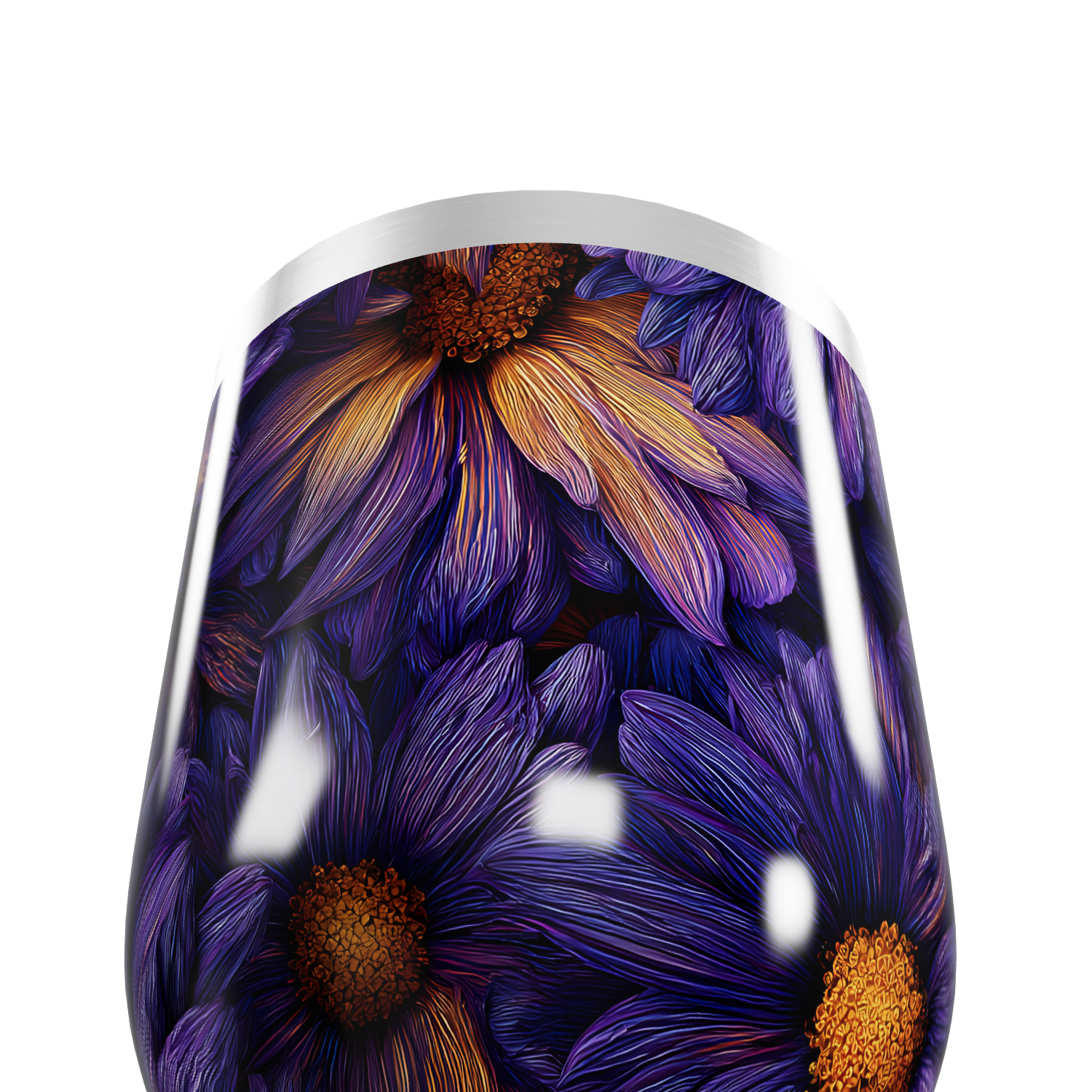 Copo Térmico Slim - Flores Roxas Aço Inox