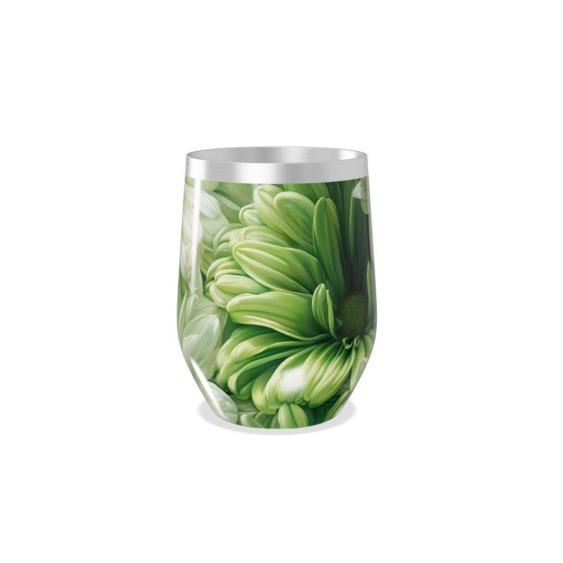 Copo Térmico Slim - Floral Verde Inox