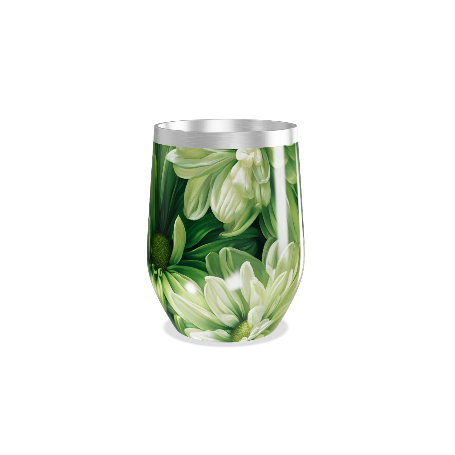 Copo Térmico Slim - Floral Verde Inox