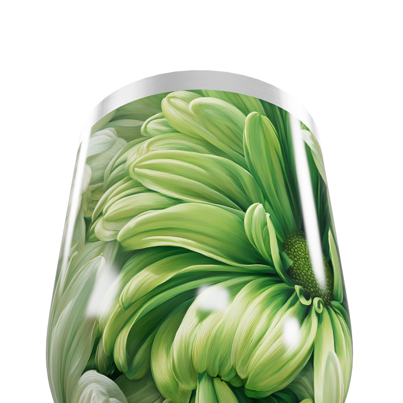 Copo Térmico Slim - Floral Verde Inox