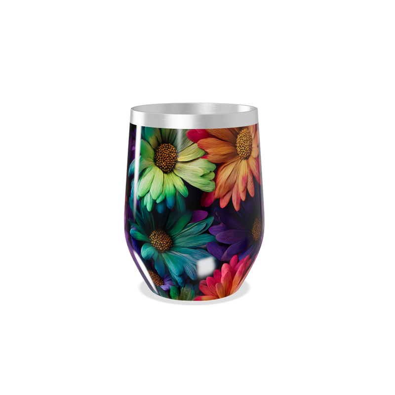 Copo Térmico Slim - Flores Coloridas Inox