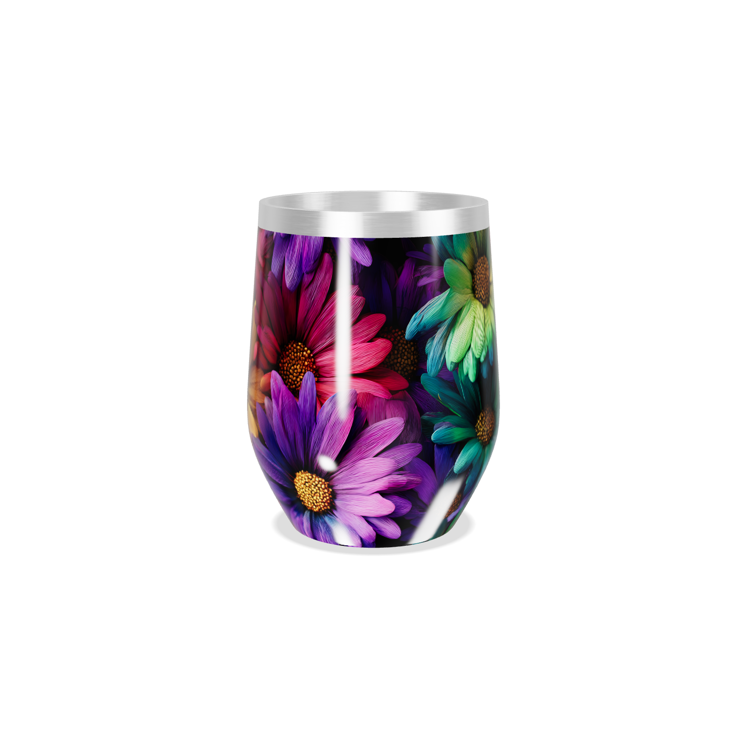 Copo Térmico Slim - Flores Coloridas Inox