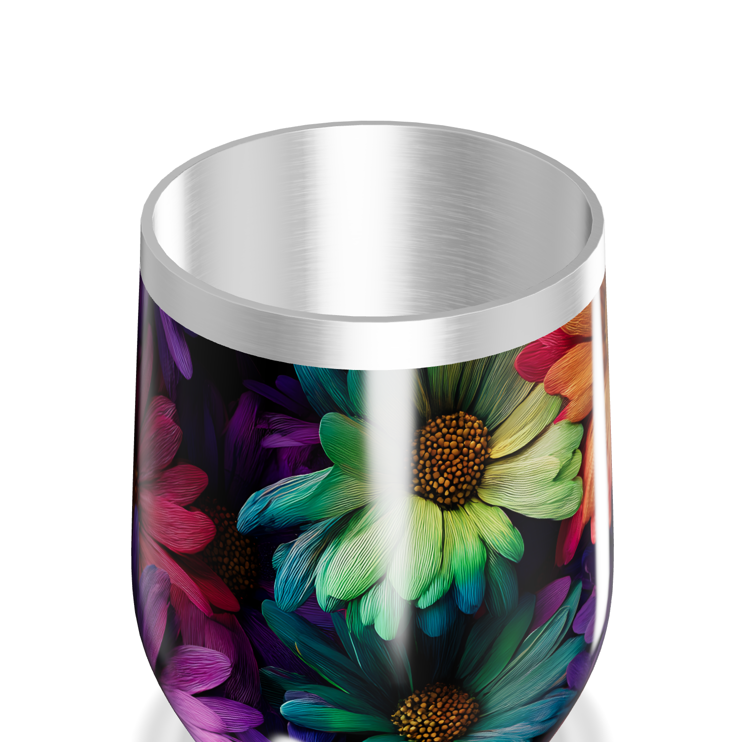 Copo Térmico Slim - Flores Coloridas Inox