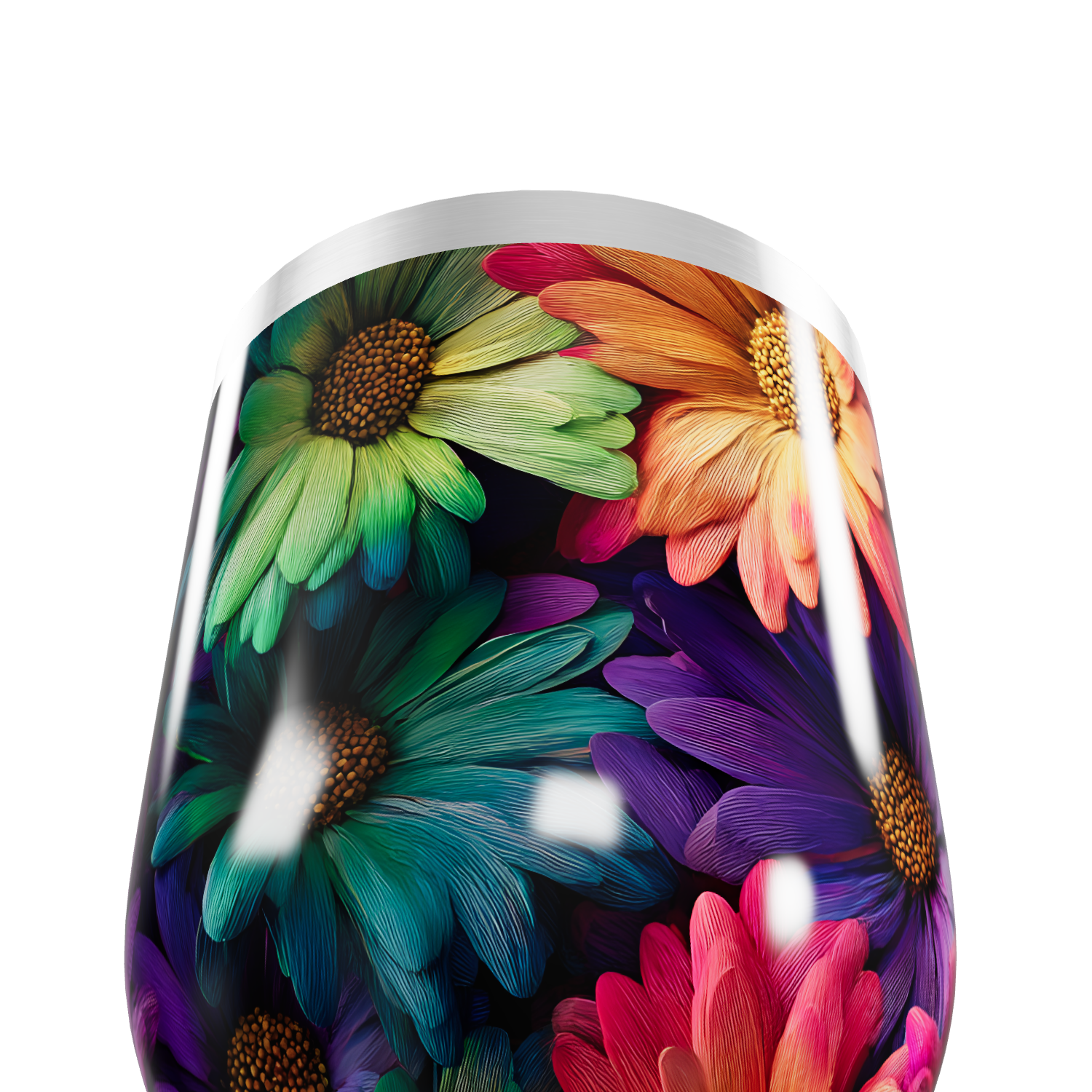 Copo Térmico Slim - Flores Coloridas Inox