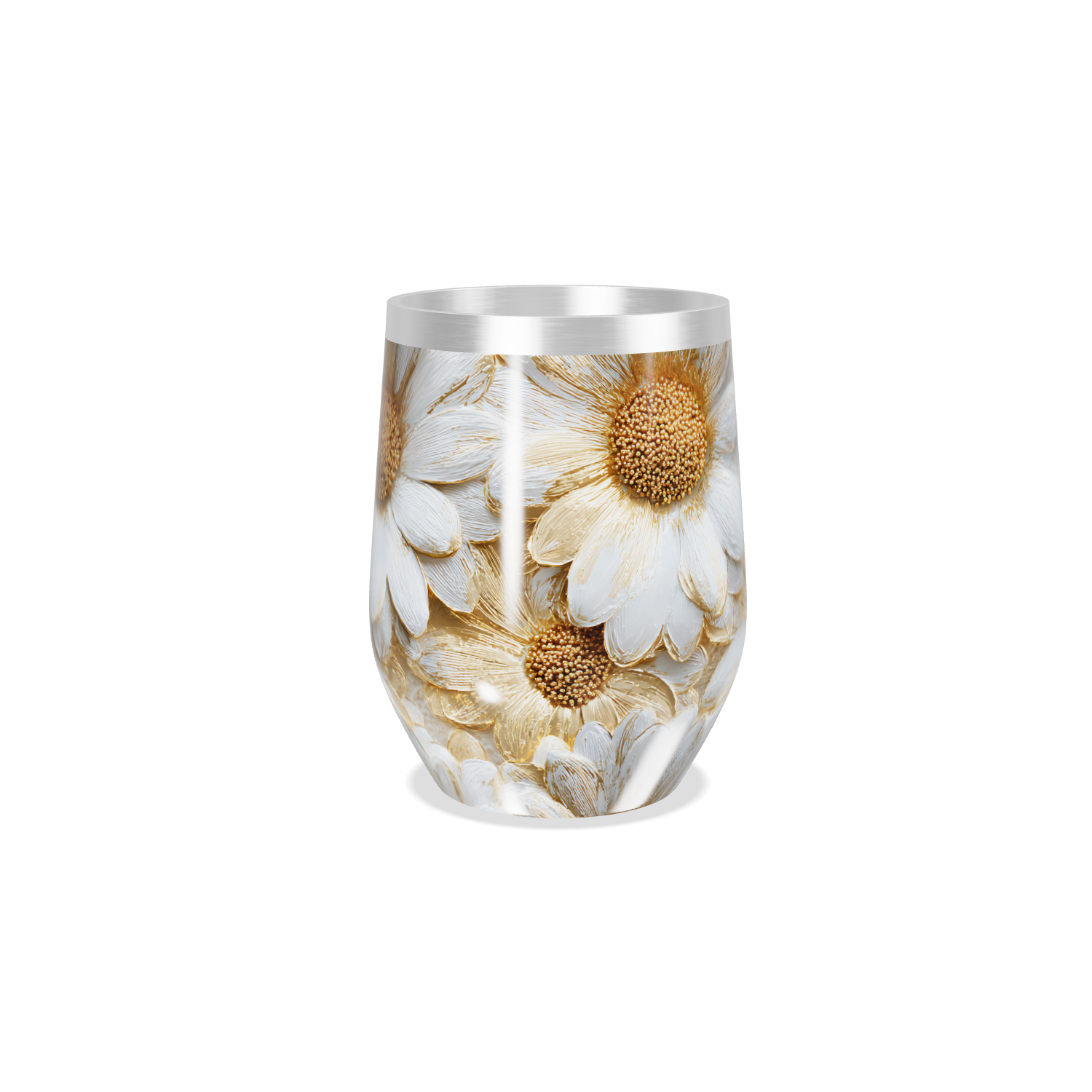 Copo Térmico Slim - Estampa Floral Margaridas