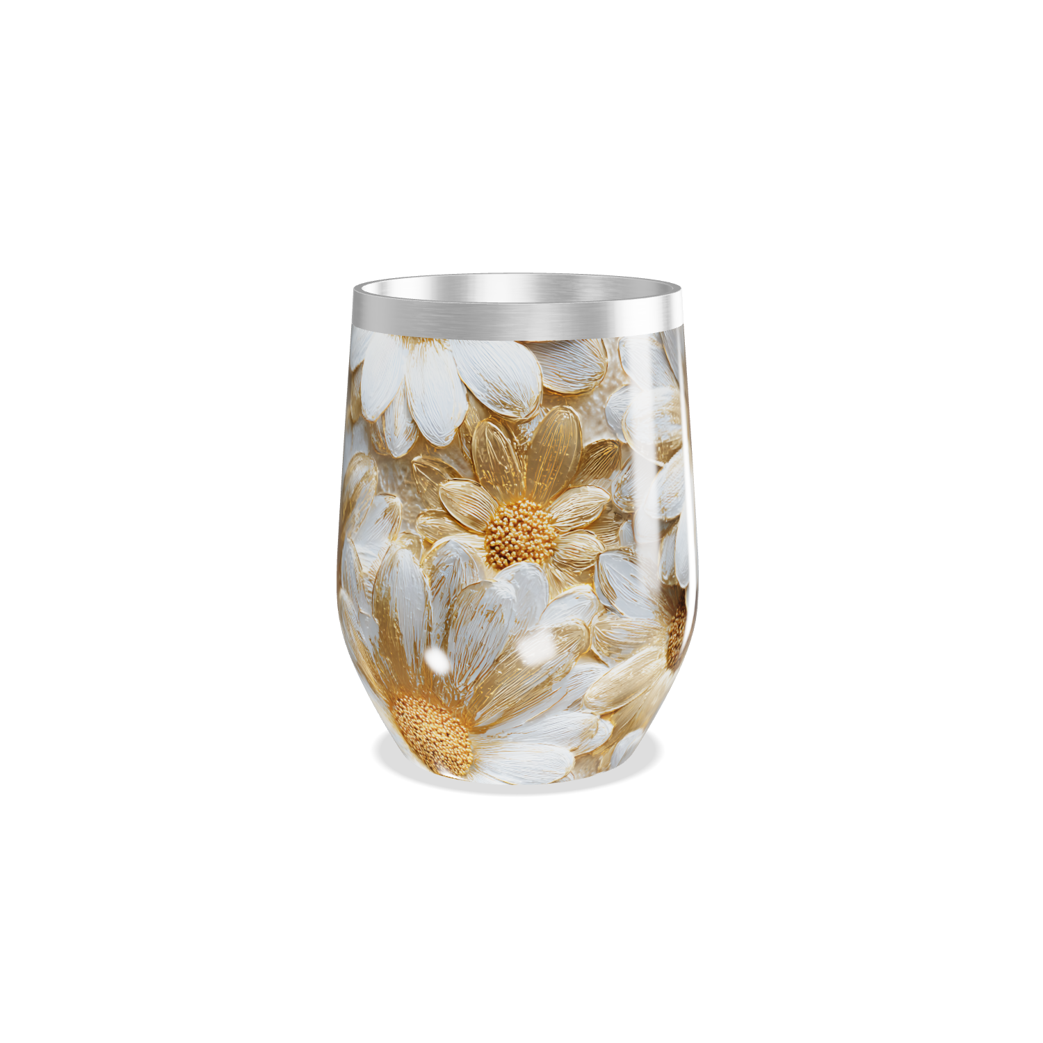 Copo Térmico Slim - Estampa Floral Margaridas