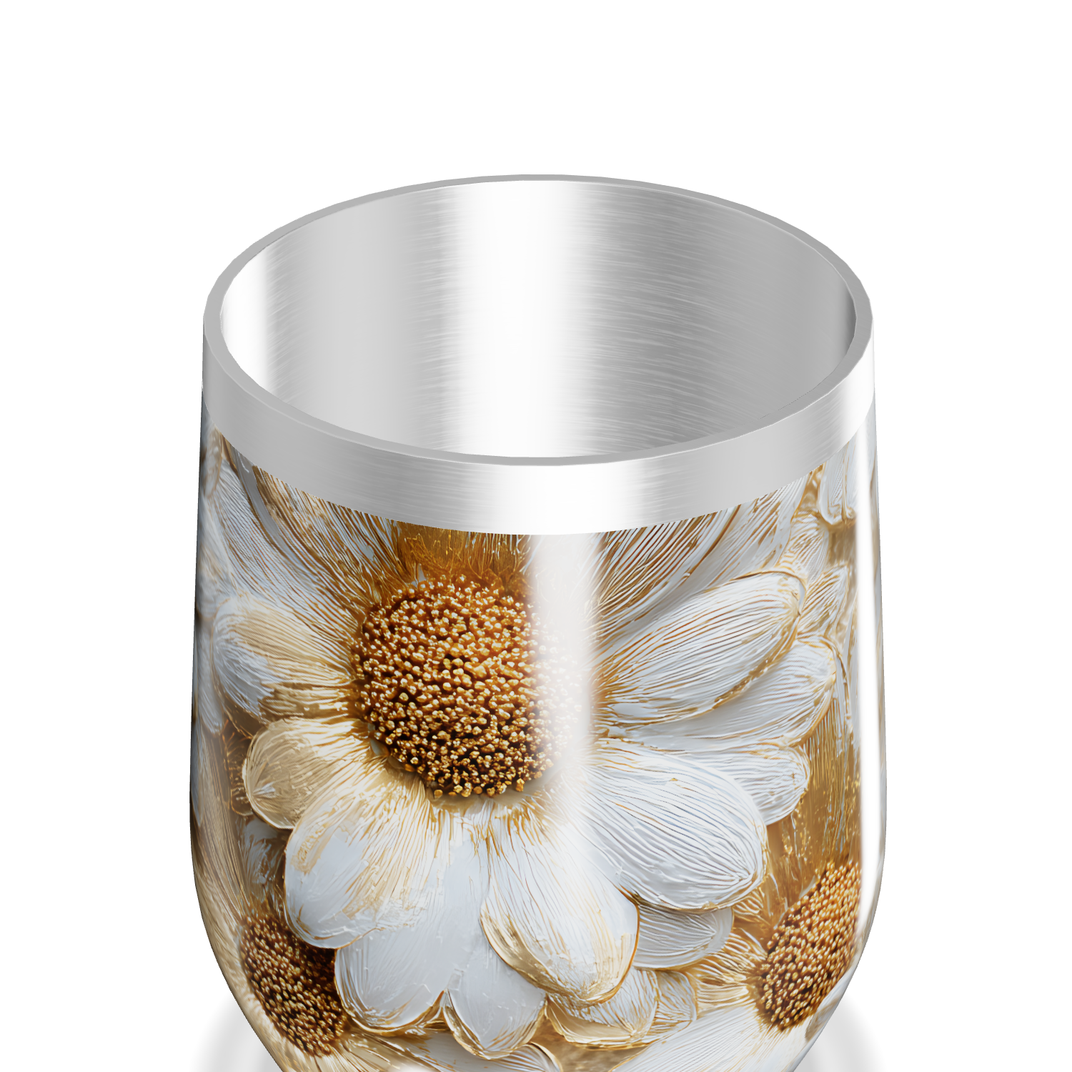 Copo Térmico Slim - Estampa Floral Margaridas