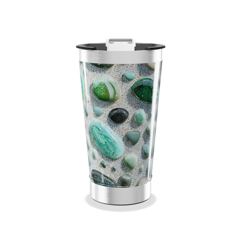 Copo Térmico - Estampa Pedras Verdes