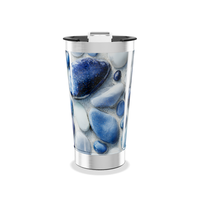 Copo Térmico - Estampa Pedras Azul