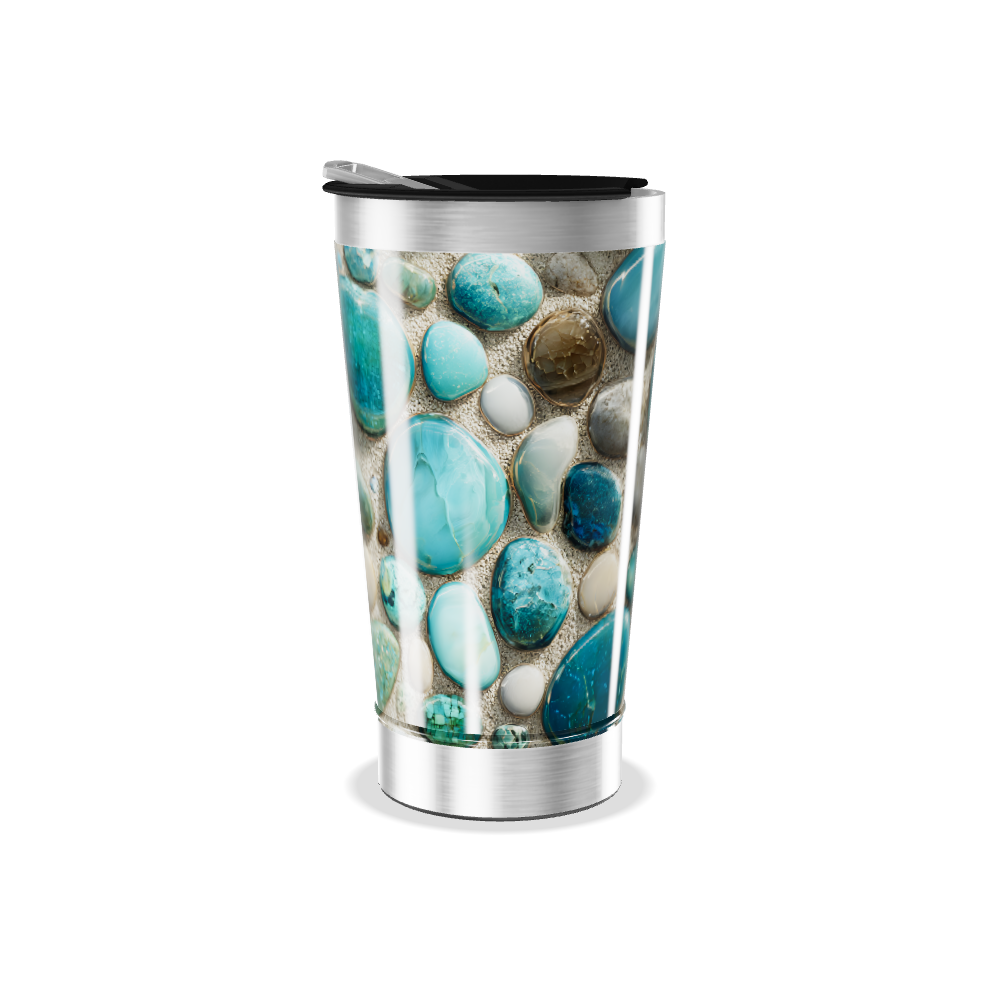 Copo Térmico - Pedras Azuis Aço Inox