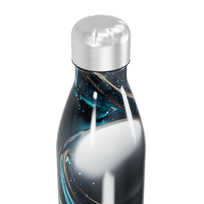 Garrafa Inox - Azul com Estampa Espiral