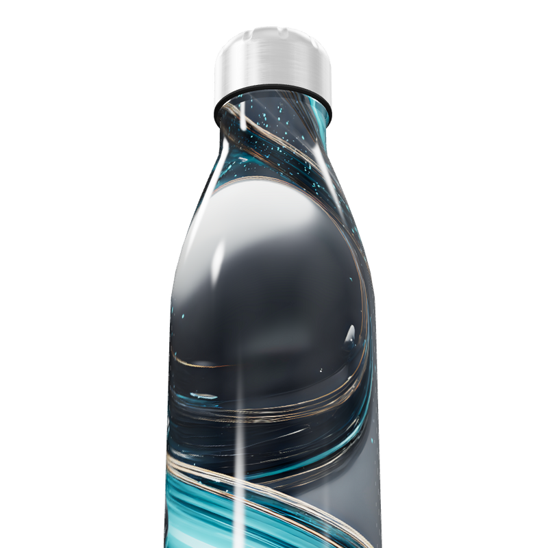 Garrafa Inox - Azul com Estampa Espiral