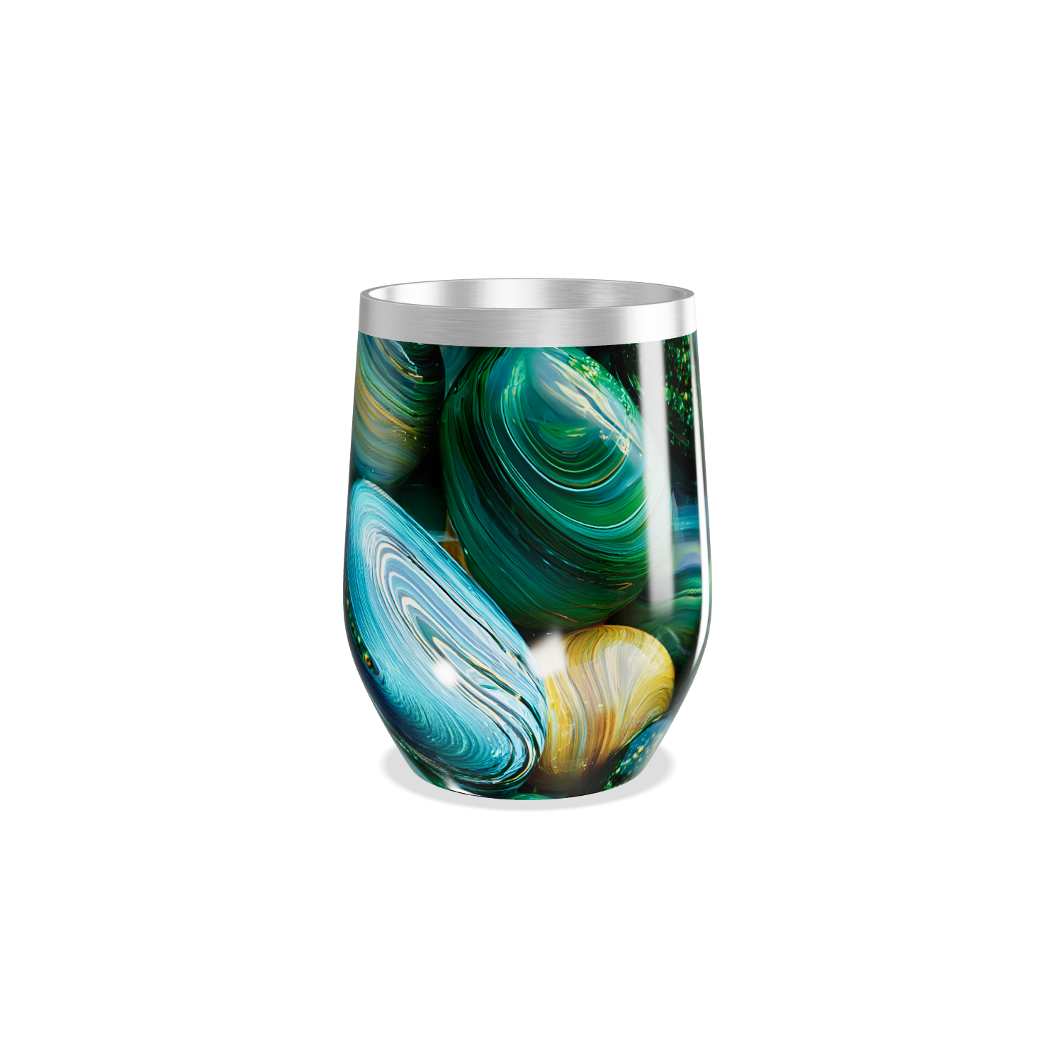 Copo Térmico Slim - Verde Marmorizado Inox